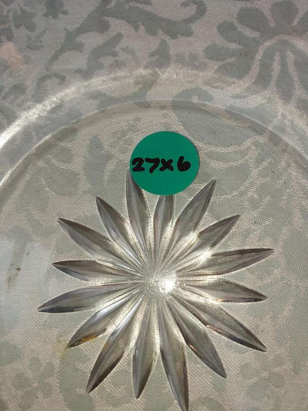 TWO ART DECOR  GLASS SERVING BOWLS SOLD AS IS