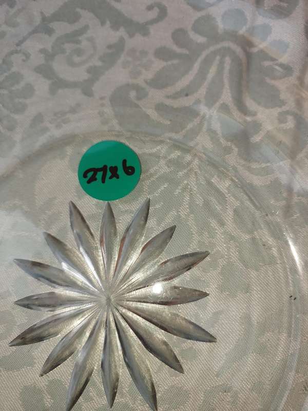 TWO ART DECOR  GLASS SERVING BOWLS SOLD AS IS