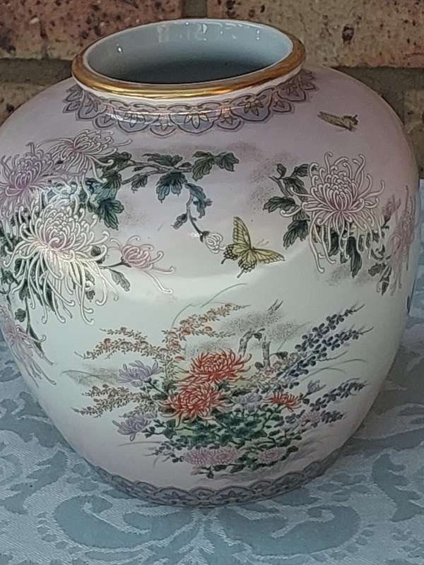 TWO RARE KYOTO GINGER JARS PORCELAIN SOLD AS IS