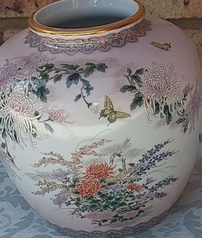TWO RARE KYOTO GINGER JARS PORCELAIN SOLD AS IS