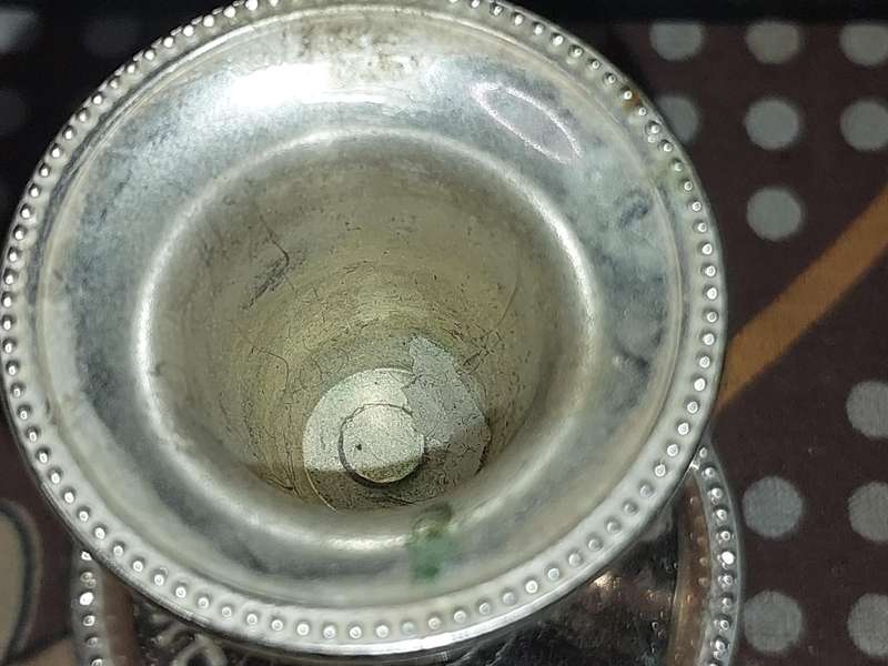 A PAIR OF JUDAICA CANDLE HOLER SILVER PLATED SOLD AS IS