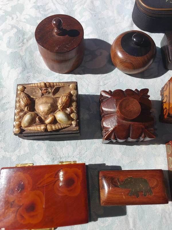 Rare Collection Trinkets Made of Wood and Brass