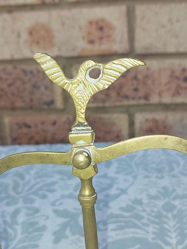 A VINTAGE ART DECOR BRASS ORNAMENTAL SCALE BALANCE SOLD AS IS