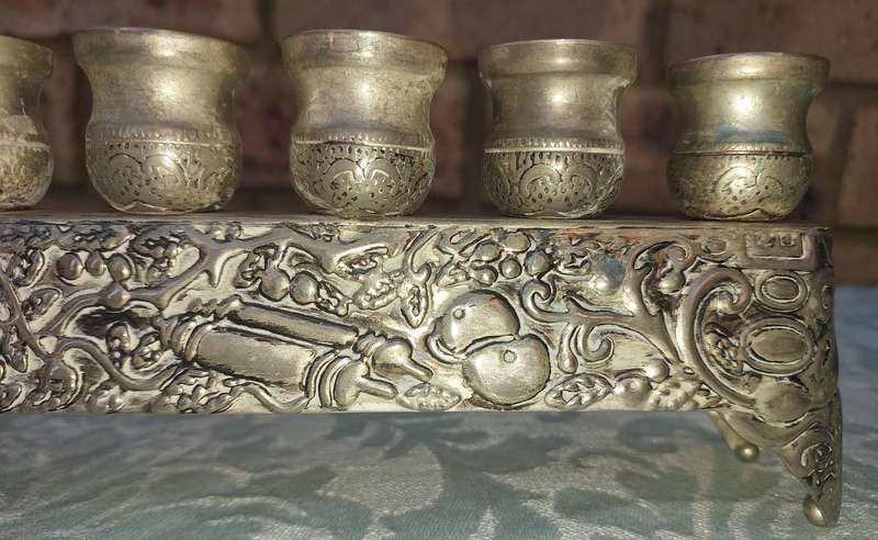 A VINTAGE ISRAEL JUDAICA MENORA SOLD AS IS