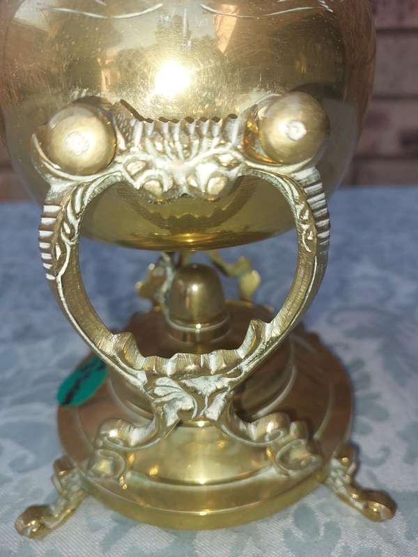 Vintage Brass and Silver Plated Tipping Teapot sold as is