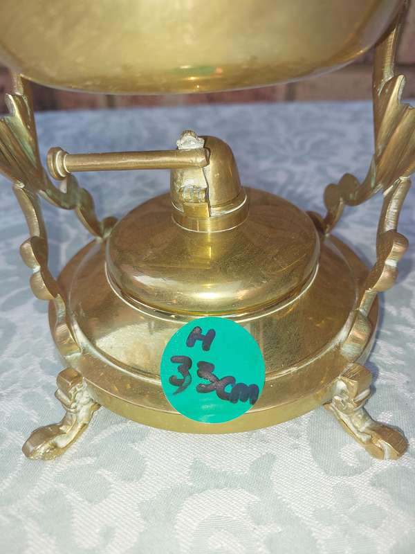 Vintage Brass and Silver Plated Tipping Teapot sold as is