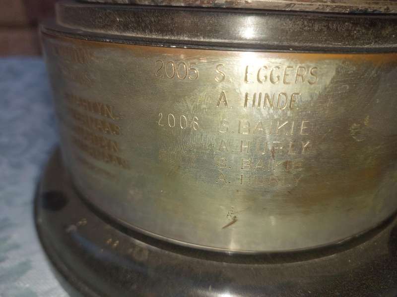 A large vintage floating trophy tennis winners sold s is