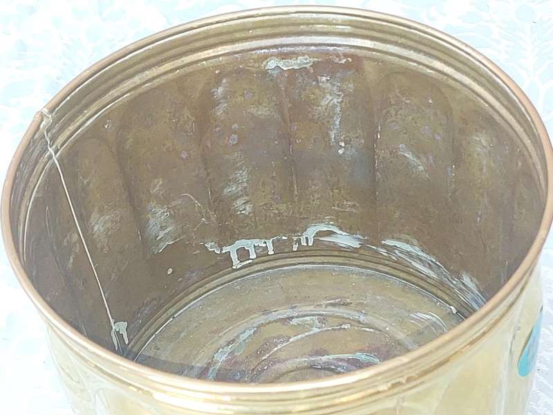 Vintage Round Brass Planter with Ornate Feet sold as is