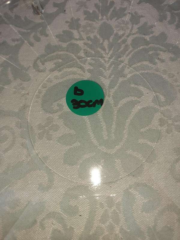 A JOBLOT COLLECTION GLASS SERVING PLATTERS SOLD AS IS