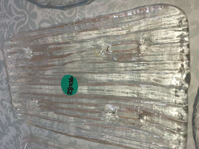 A JOBLOT COLLECTION GLASS SERVING PLATTERS SOLD AS IS