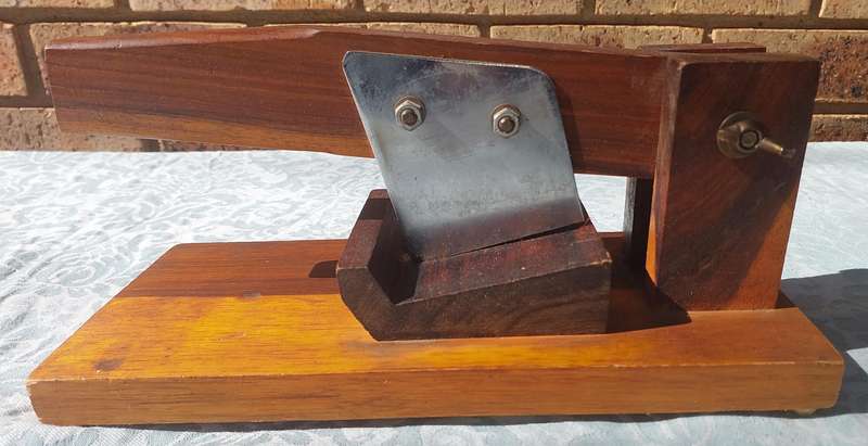 A HARD WOOD BILTONG CUTTER SOLD AS IS