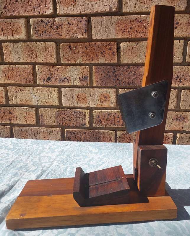 A HARD WOOD BILTONG CUTTER SOLD AS IS