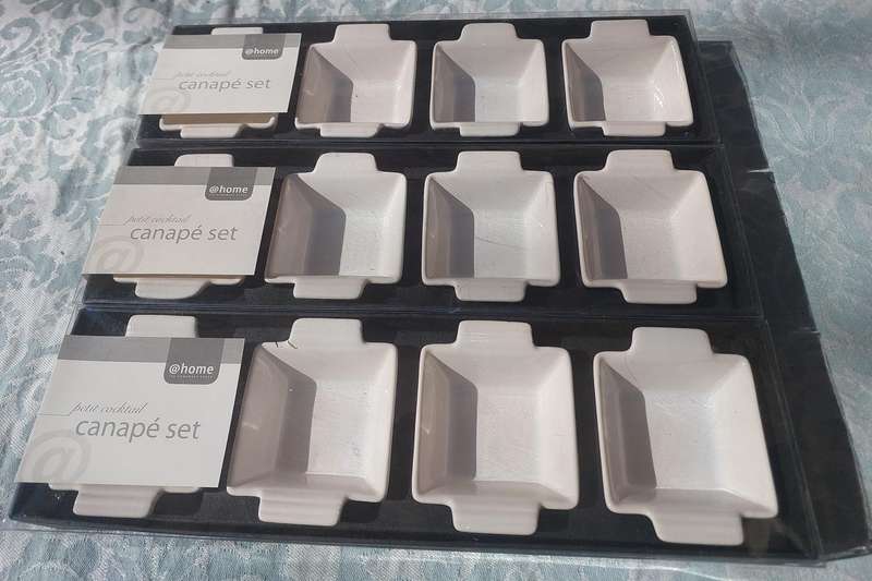 THREE SETS OF 4 PETITE COCKTAIL CANOP'E SETS SOLD AS IS