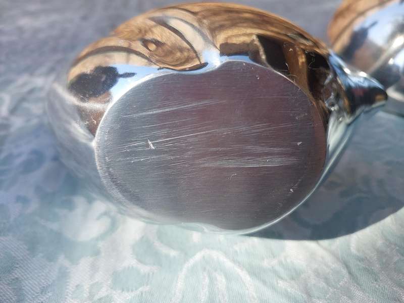 TWO CAROL BOYES STYLE PEWTEL SERVING BOWLS ART DECOR SOLD AS IS