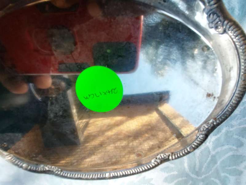 A COLLECTION OF SILVER PLATED SERVING TRAYS SOLD AS IS