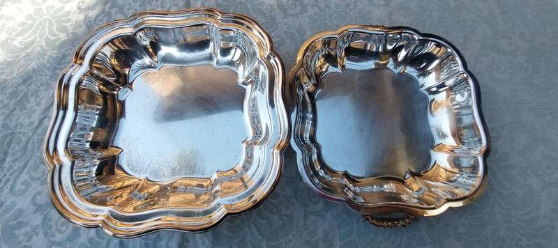 A VINTAGE SQUARE VICTORIAN TUREEN SOLD AS IS SILVER PLATED