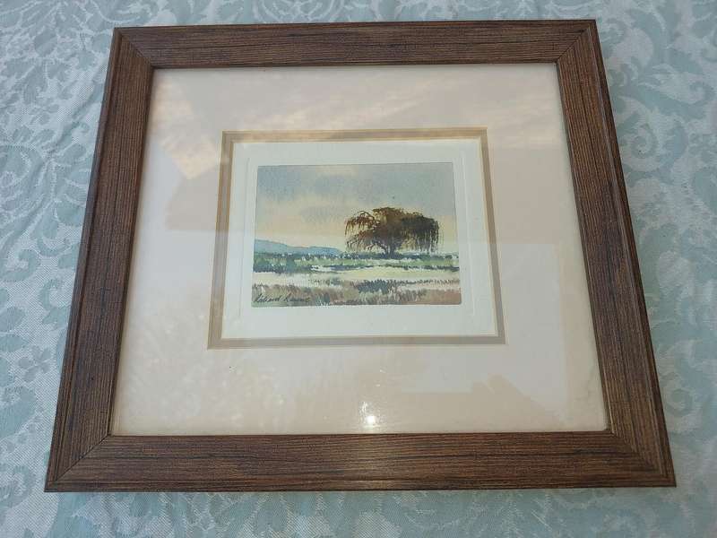 A VINTAGE RICHARD RENNIE ART WORK OIL ON PAPER SOLD AS IS R