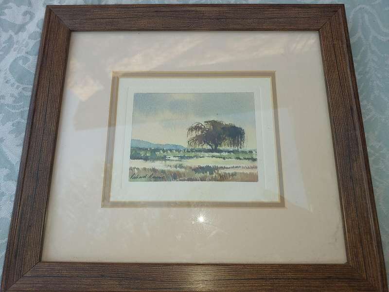 A VINTAGE RICHARD RENNIE ART WORK OIL ON PAPER SOLD AS IS R