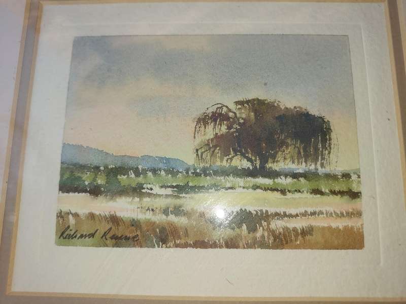 A VINTAGE RICHARD RENNIE ART WORK OIL ON PAPER SOLD AS IS R