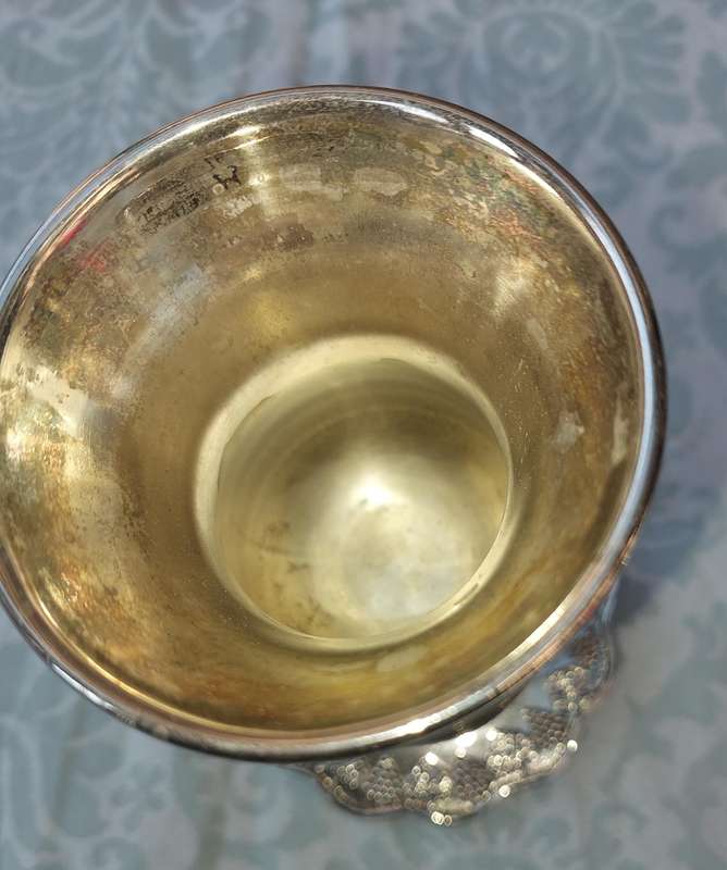 A LEGACY KIDDUSH GOBLET AND TRAY SILVER PLATED SOLD AS IS