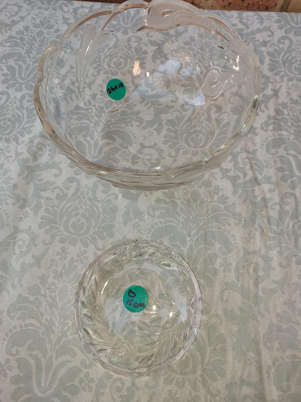 TWO CRYSTAL BOWLS SOLD AS IS