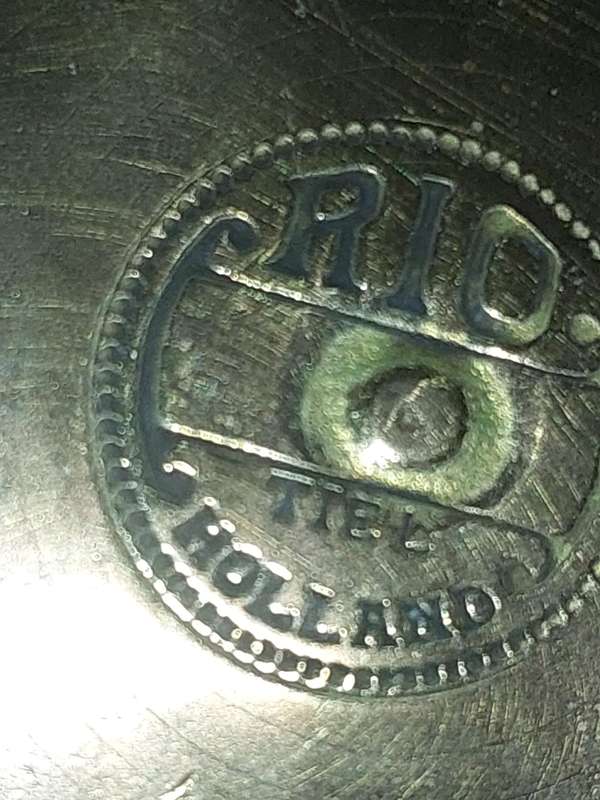 A VINTAGE ORNATE BRASS VASE MADE IN HOLAND SOLD AS IS