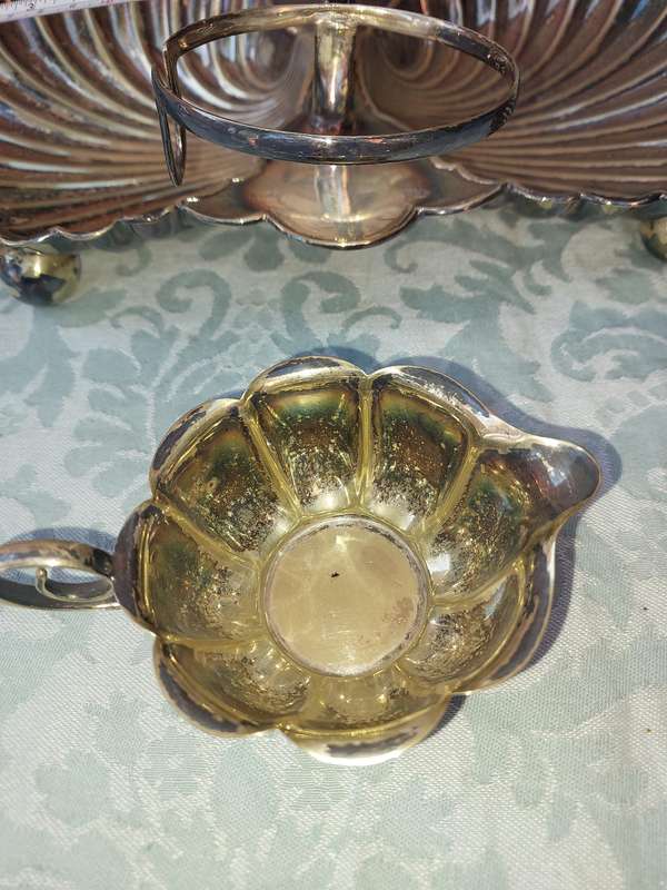 A VINTAGE BRIDAL BAROQUE SERVER FOOTED SOLD AS IS