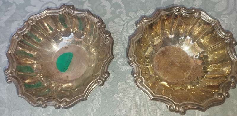 TWO VICTORIAN SERVING BOWLS SILVERPLATED SOLD AS IS