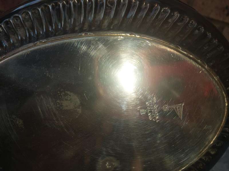A vintage silver plated bon bon serving tray  with a handle sold as is