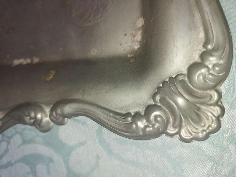 A vintage victorian silver plated serving tray sold as is