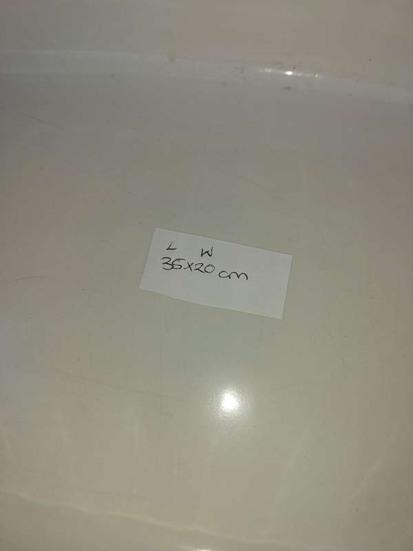 A COLLECTION OF BASIC WHITE PORCELAIN SERVING PLATTERS SOLD AS IS