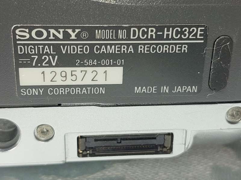 A SONY MODEL DCR-HC32E DIGITAL VIDEO CAMERA RECORDER IN WORKING ORDER WITH ALL CABLES , BATTERY AND