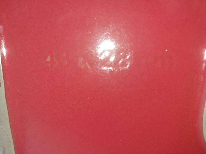 A EMILE HENRY RED CASSEROLE DISH MADE IN FRANCE SOLD AS IS