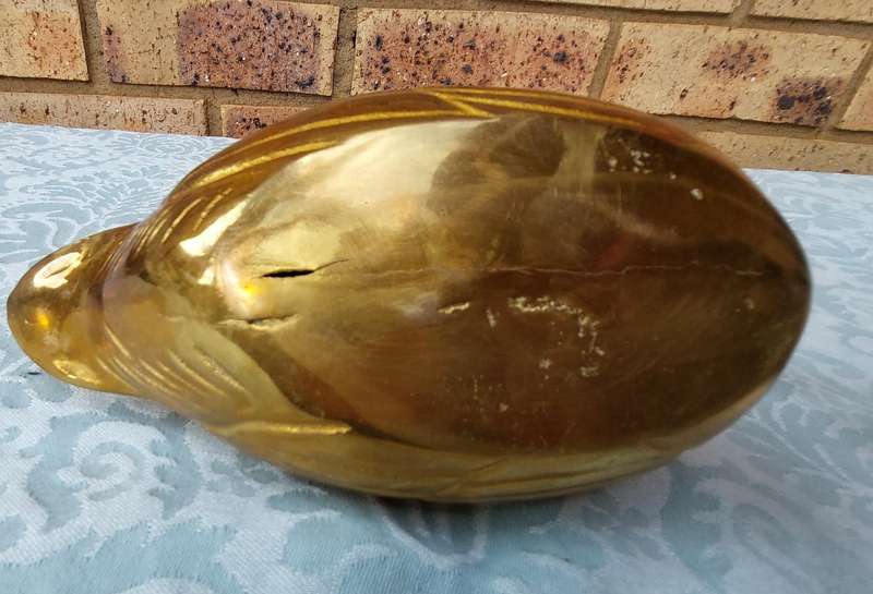 TWO SOLID BRASS DUCKS  SOLD AS IS