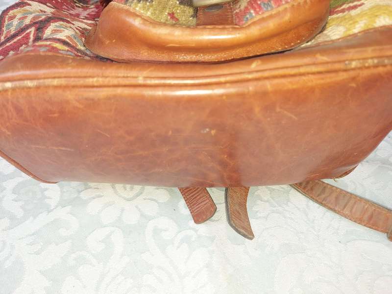 A BEATIFULL LEATHER WITH EMBROIDED ART WORK NAPSAK MADE BY KILIM ART IN TURKEY