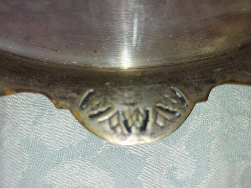 AN ORNATE VICTORIAN SIVER PLATED SERVING TRAY SOLD AS IS
