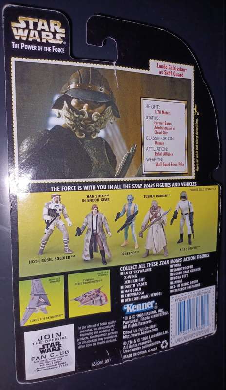 Kenner Star Wars Power Of The Force 2 Hologram Lando Calrissian As Skiff Guard Action Figure - 1997
