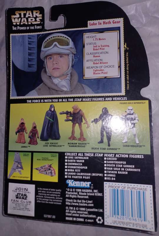 Luke Skywalker in Hoth Gear Star Wars Potf2 Action Figure Hasbro Kenner 1996