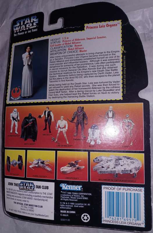 1995 Hasbro Star Wars Princess Leia Organa Power of The Force Red Card