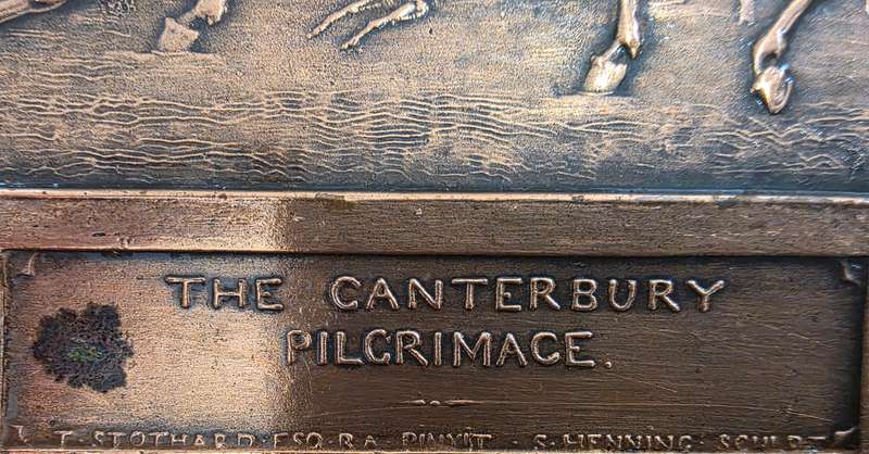 19Th Century Very Rare Coper Ingraved plagues. The Canterbury Tales & Cavalade Proceeding Robin Hoo