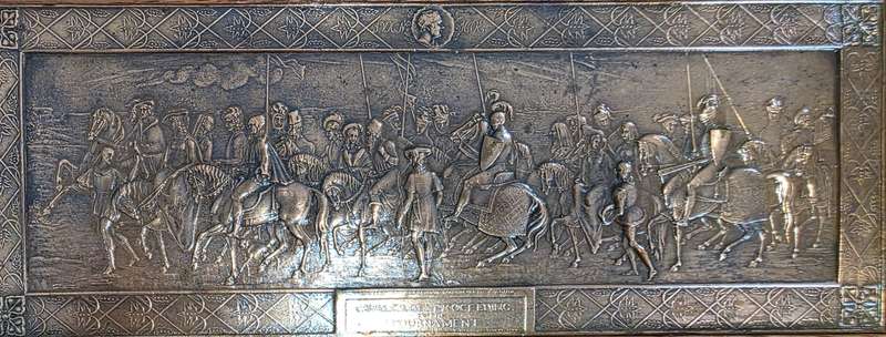 19Th Century Very Rare Coper Ingraved plagues. The Canterbury Tales & Cavalade Proceeding Robin Hoo