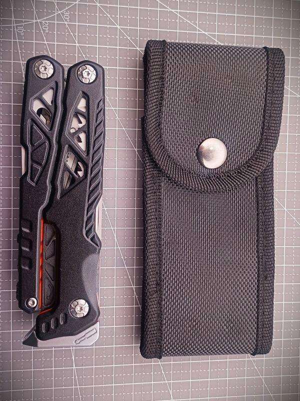 17-in-1 Multi-Functional Camping/Survival Tool with Pouch (Black/Orange)