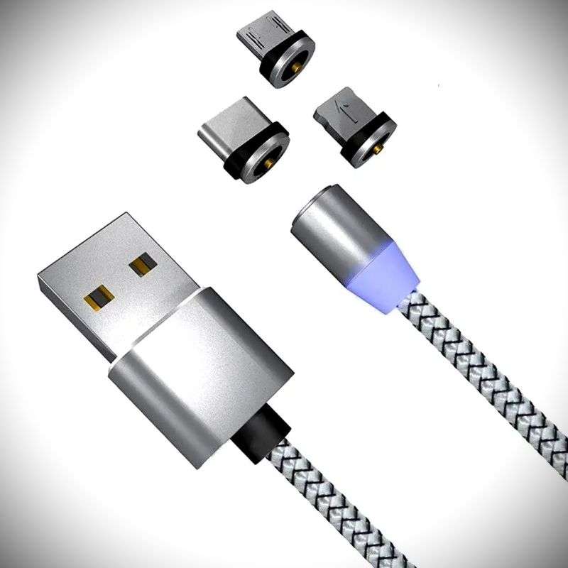 Powertac MCCK Magnetic USB Charging Cable, 3 In 1 Nylon Cord