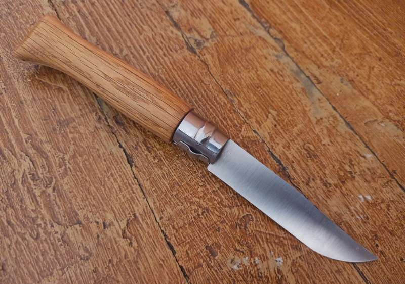 Opinel No. 8 INOX (Stainless Steel) Oak Wood Folding Knife - 8.5cm