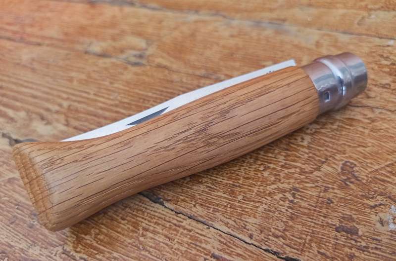 Opinel No. 8 INOX (Stainless Steel) Oak Wood Folding Knife - 8.5cm