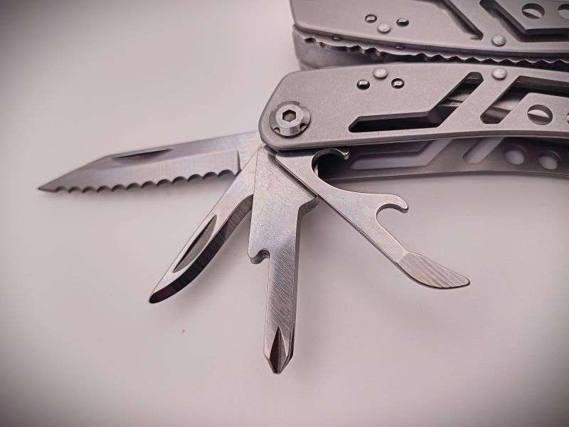 Multi-Tool Pliers with Pouch & Bit Set (Stainless Steel)