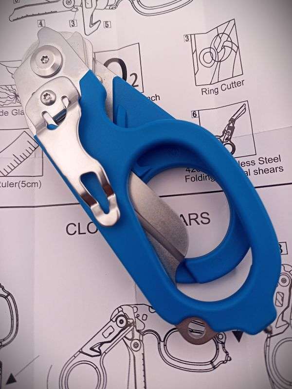 Multi-Functional Folding Tactical Emergency Response Shears (Blue)