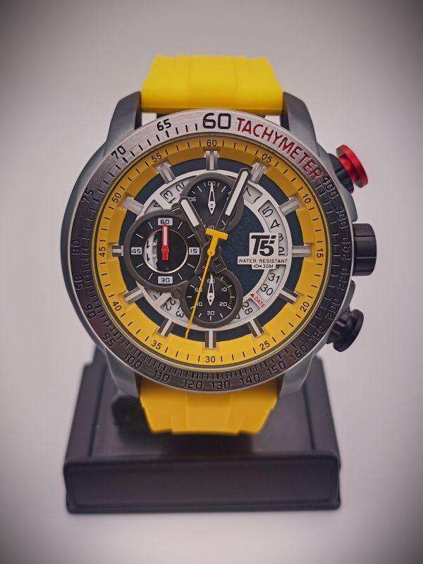 T5 H3921G Chronograph Analogue Watch with Yellow Strap