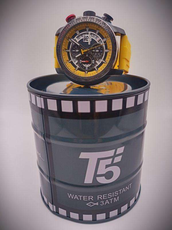 T5 H3921G Chronograph Analogue Watch with Yellow Strap
