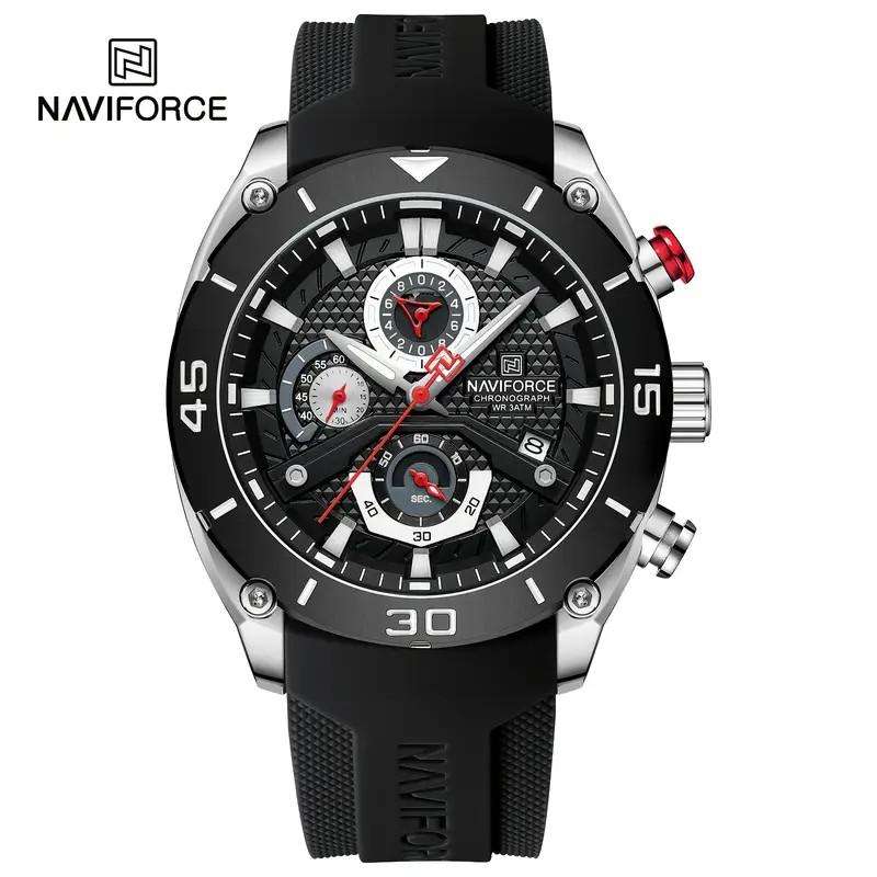 Naviforce NF8038 Chronograph Analogue Watch with Black Strap